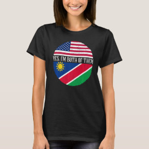 Camiseta USA E Namíbia Vintage Flags Sim Eu Sou Ambos