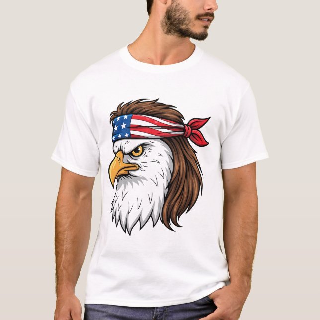Camiseta USA Eagle American Flag Headband Patriot (Frente)