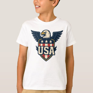 Camiseta USA Eagle Crest — Vintage Flag Shield
