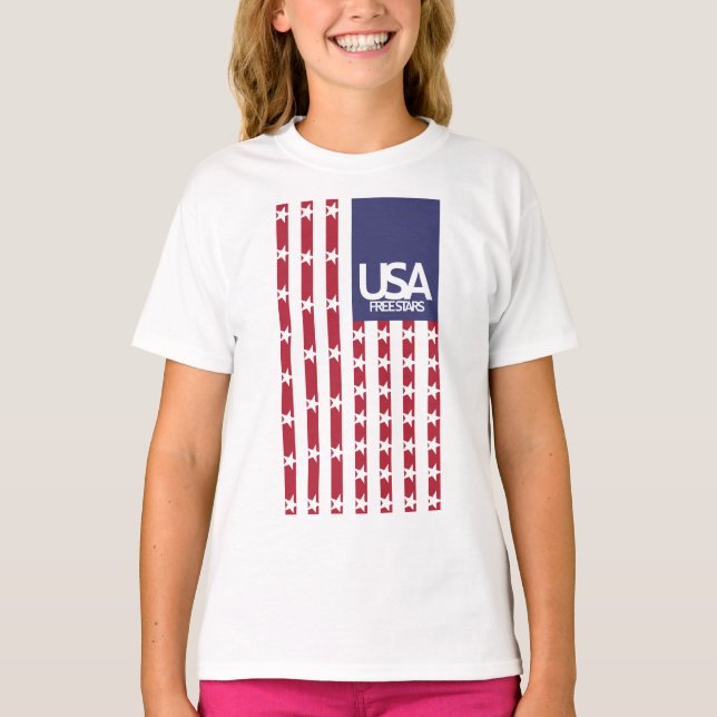 CAMISETA USA/EEUU FREE STARS FLAG BY MASANSER PIXELAT (Frente)