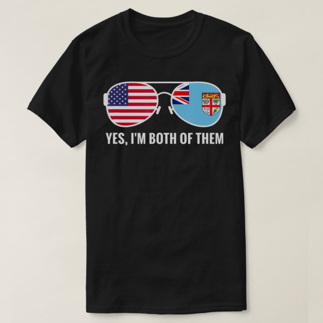 Camiseta USA Fiji Flag Sunglass Fijian redneck  (Frente do Design)