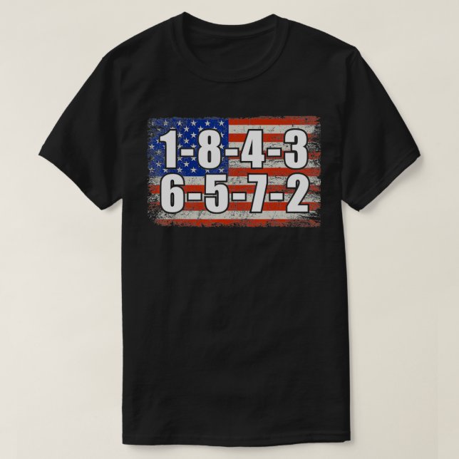 Camiseta USA Flag 18436572 Firing Order Small Block Engine  (Frente do Design)