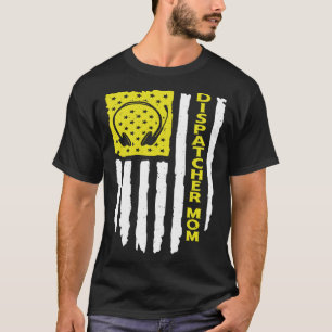 Camiseta USA Flag 911 Dispatcher Mãe Dispatch Operador 911