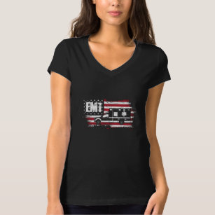 Camiseta USA Flag Ambulululance EMT EMS Doctor First Aid Pa