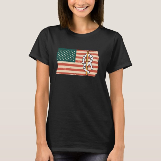 Camiseta USA Flag America Flag Horseshoe Pitching (Frente)