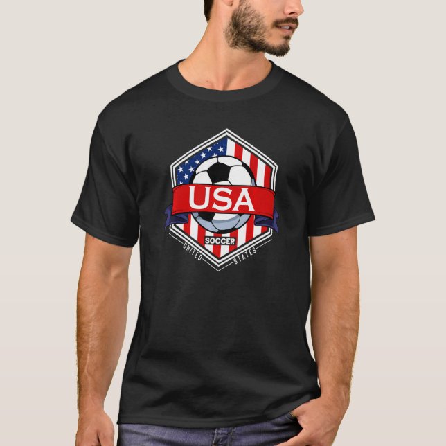 Camiseta USA Flag American Patriotic Soccer Fan Player Foot (Frente)