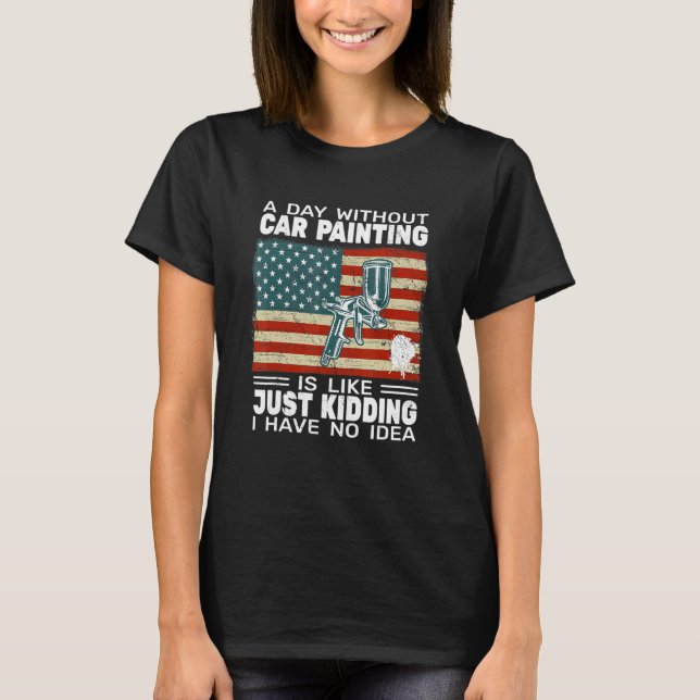 Camiseta USA Flag auto body painter car painter accessories (Frente)