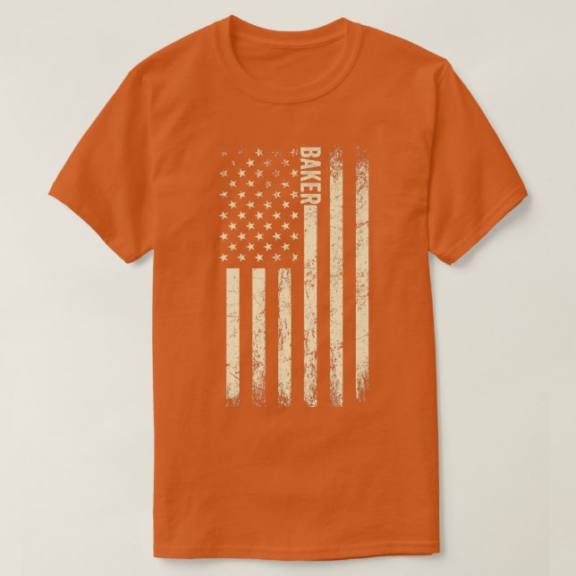 Camiseta USA Flag Baking Orud American Baker (Frente do Design)