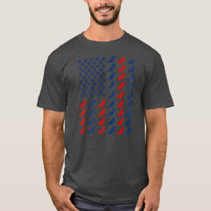 Camiseta USA Flag Basset Hound Lover Funny Quarto de julho