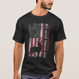Camiseta USA Flag Best Buckin' Pawpaw Ever Deer Hunting Gor