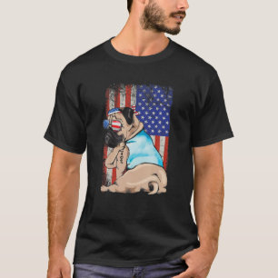 Camiseta USA Flag Buldog Com Tatuagem I Love Pai Dog Pai 4T
