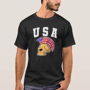 Camiseta USA Flag Color Mohawk Skull National American Team