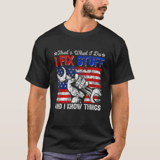 Camiseta USA Flag É o que eu faço para consertar coisas e e