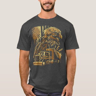 Camiseta USA Flag Eagle Patriotic American Truck Driver Tru