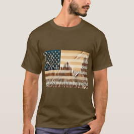 Camiseta USA Flag em tons castanhos.