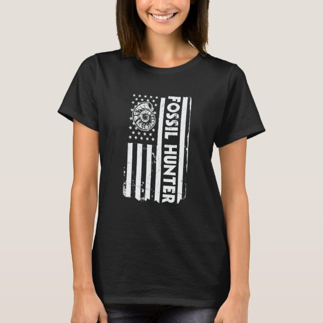 Camiseta USA Flag Fossil Hunter America Fossil Hunting (Frente)