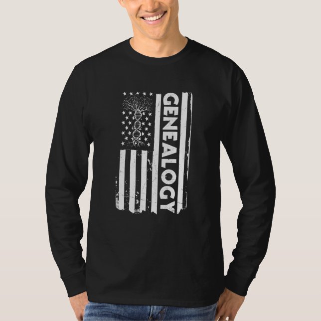 Camiseta USA Flag Genealogy Apparel American Ancestry Ameri (Frente)