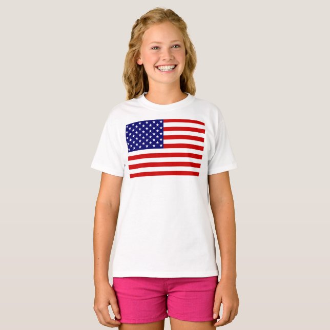 Camiseta USA Flag Girls cn (Frente Completa)