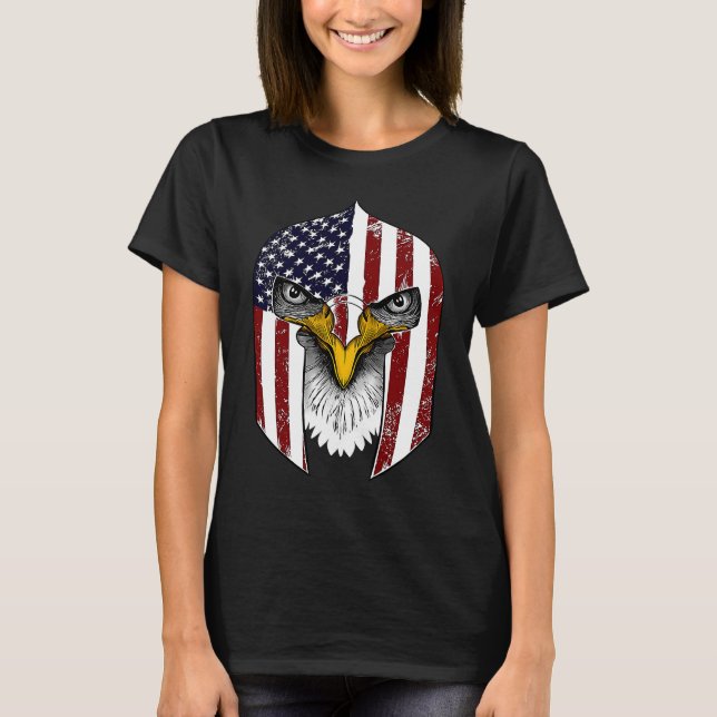 Camiseta USA Flag Gladiator Helmet Declaration of Independe (Frente)