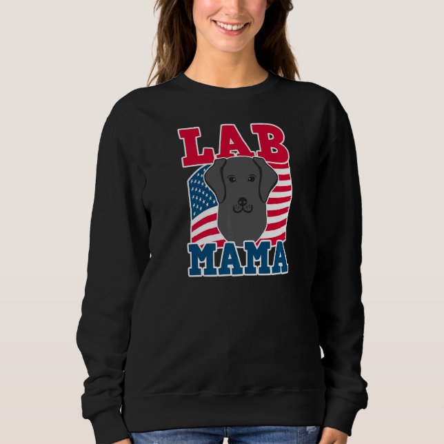 Camiseta Usa Flag Labrador Mama Lab Mãe Mãe (Frente)