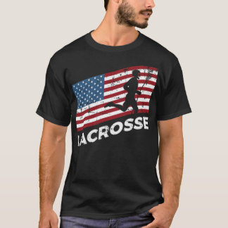 Camiseta USA Flag Lacrosse Player Sayings ferradura apostas