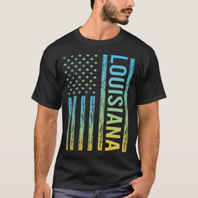 Camiseta USA Flag - Louisiana (Frente)