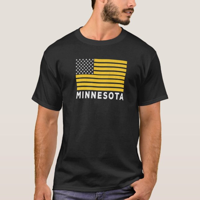 Camiseta USA Flag Minnesota Purple & Yellow Minnesota Ameri (Frente)