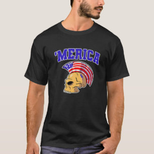 Camiseta USA Flag Mohawk Skull. National American Team