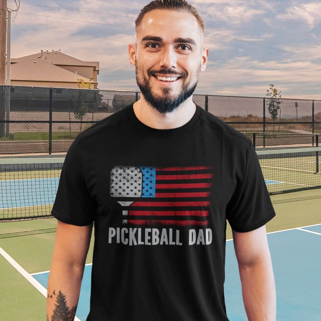 Camiseta USA Flag Pickleball Dad (Criador carregado)