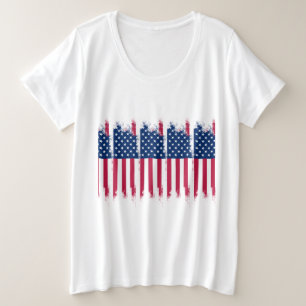 Camiseta USA Flag Plus Size T Shirt