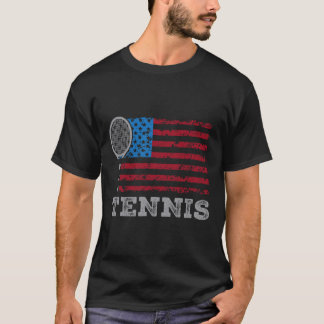 Camiseta Usa Flag Tennis Mens Womens Us Tennis Lover Team S