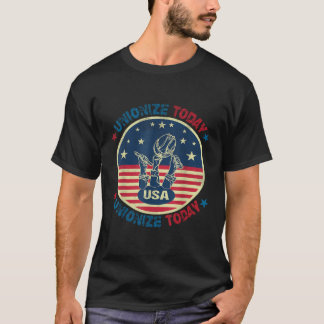 Camiseta USA Flag UNIONIZE TODAY Workers Vintage American L
