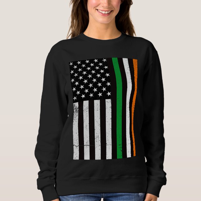 Camiseta USA Flag With Irish Flag  St Patricks Day (Frente)