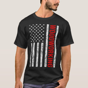 Camiseta USA Flag Woodworking Woodtrabalhador