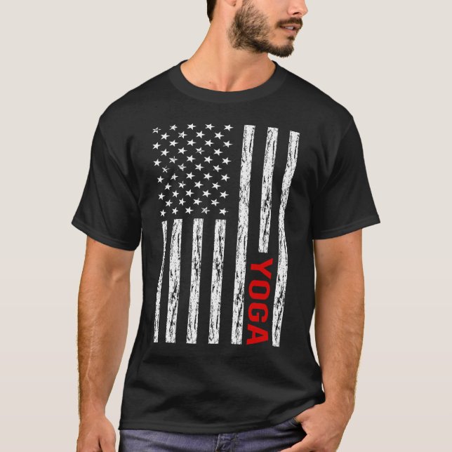 Camiseta USA Flag Yoga (Frente)