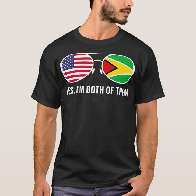 Camiseta USA Guiana Flag Sunvidles Guyanese American culi (Frente)