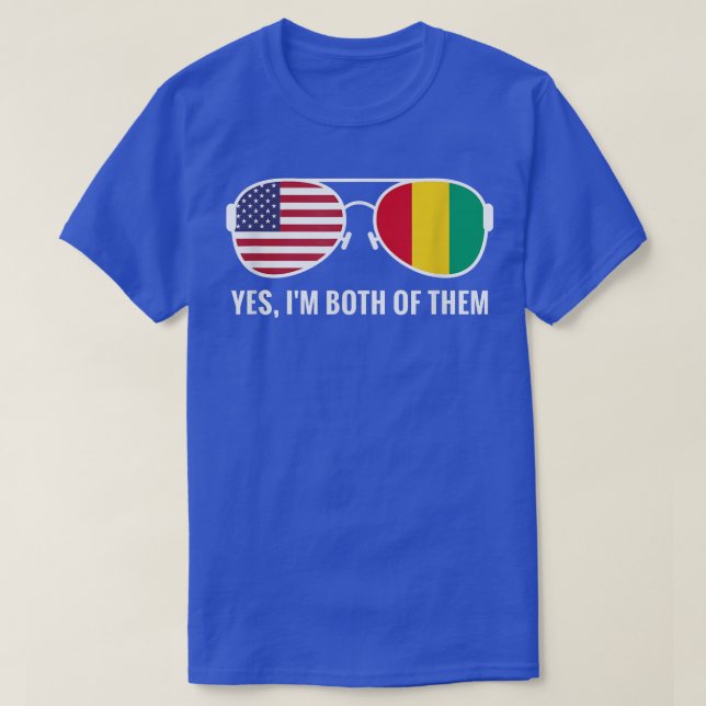 Camiseta USA Guiné Flag Sunvidles Guineense Americano (Frente do Design)