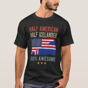 Camiseta Usa Islândia Bandeira Half American Half Islandês