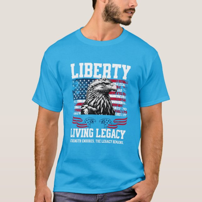 Camiseta USA Liberty Eagle Living Legacy Celebration Design (Frente)