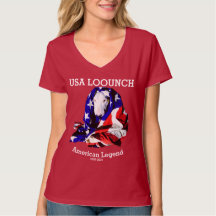 USA LOOUNCH Womens V Pescoço