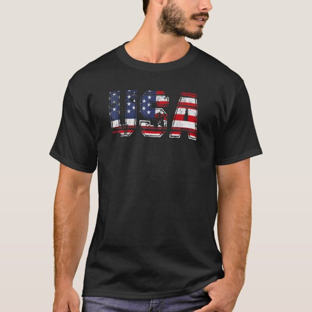 Camiseta USA Patriotic American Flag For Men Women Kids Boy (Frente)