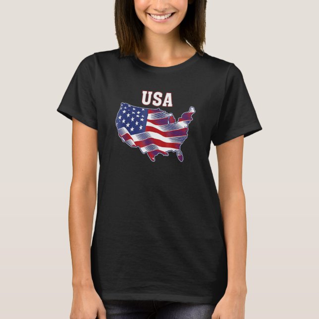 Camiseta USA Patriotic American Flag For Men Women Kids Boy (Frente)