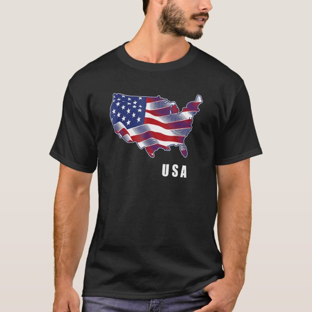 Camiseta USA Patriotic American Flag For Men Women Kids Boy (Frente)