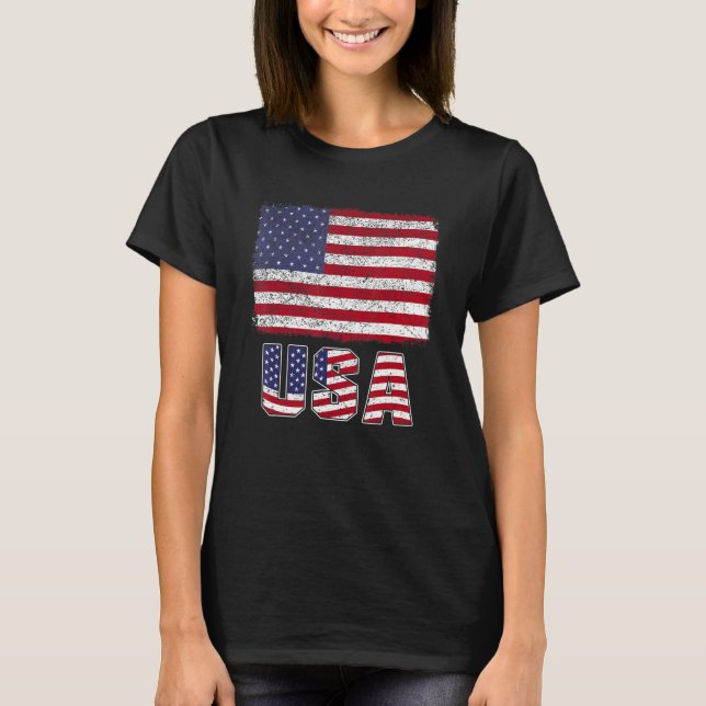 Camiseta USA Patriotic American Flag For Men Women Kids Boy (Frente)