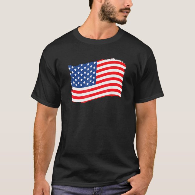 Camiseta USA Patriotic American Flag For Men Women Kids Boy (Frente)