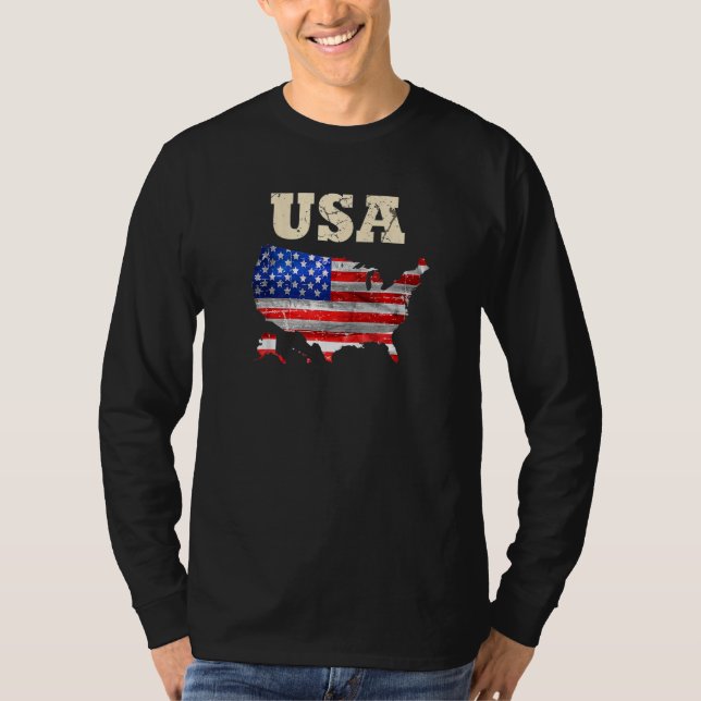 Camiseta USA Patriotic American Flag For Men Women Kids Boy (Frente)