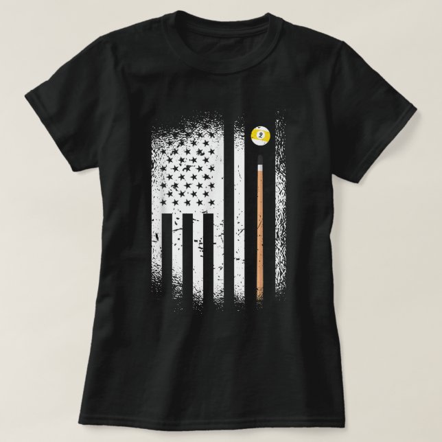 Camiseta USA Snooker 9 Balls 8 Balls Billiard (Frente do Design)