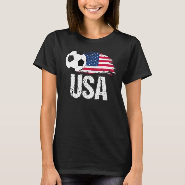 Camiseta USA Soccer Ball Fans USA Bandeira Equipe Futebol E (Frente)