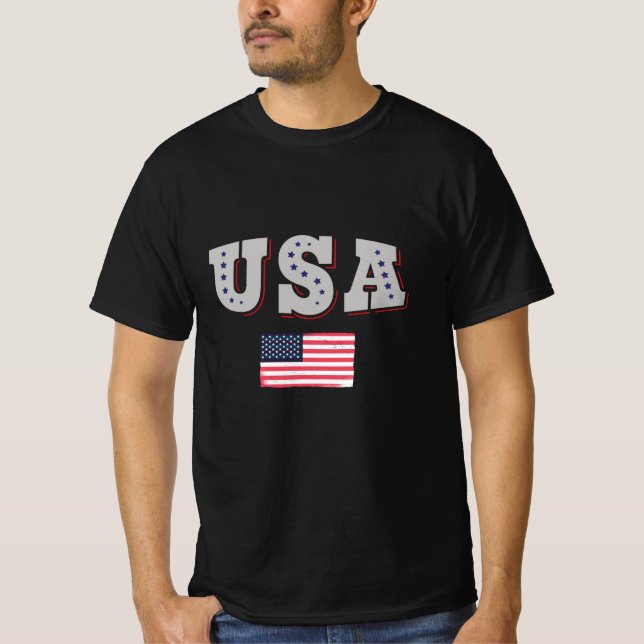Camiseta USA Soccer Fan Jersey Mostra Bandeira Americana (Frente)