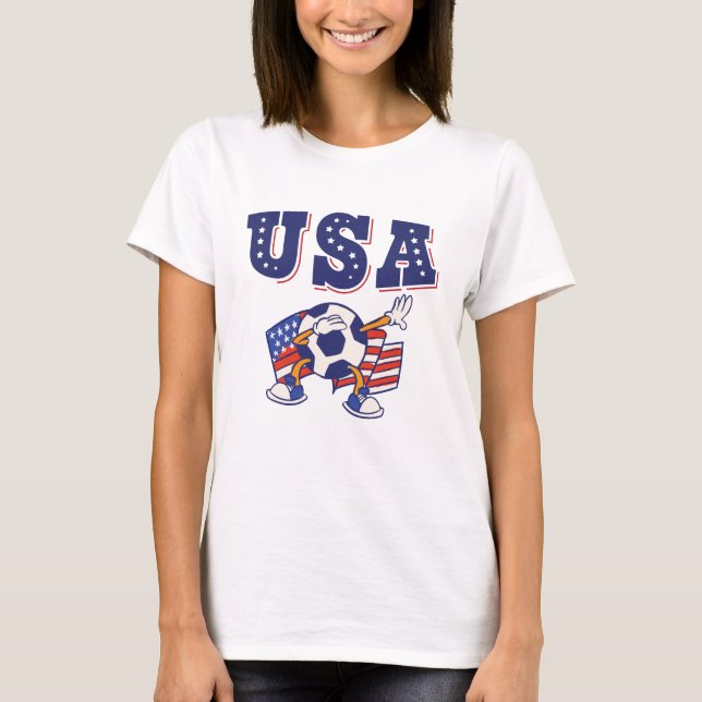 Camiseta USA Soccer Fan Jersey Mostra Bandeira Americana (Frente)